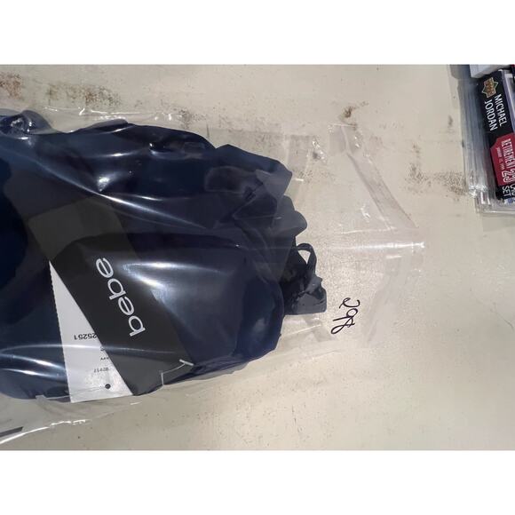 NWT Bebe Cowl Midi Dress Navy Slit Lim Fit Dress Size XS Style Number 702917 - Picture 11 of 11